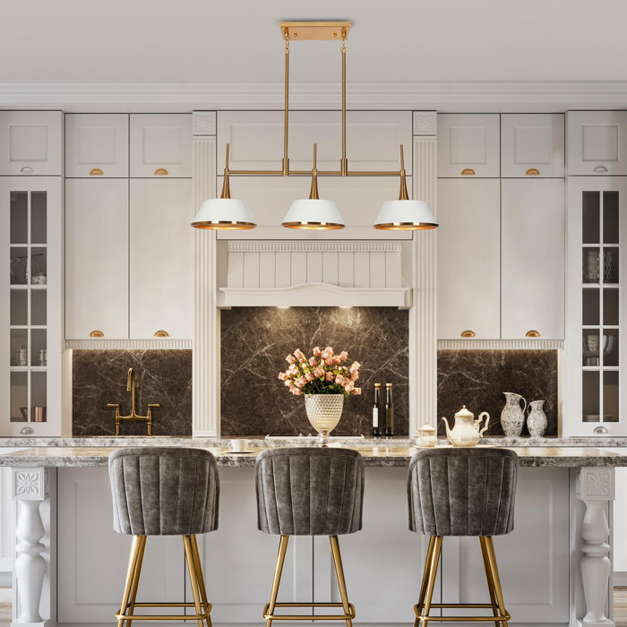 Mercer41 3 Light Gold Kitchen Island Pendant Wayfair